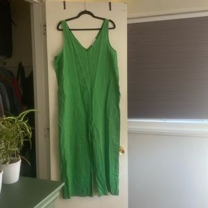 Beechwood Baby Linen Blend Jumpsuit in Lime Green